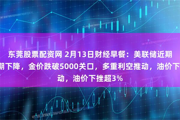 东莞股票配资网 2月13日财经早餐：美联储近期降息预期下降，金价跌破5000关口，多重利空推动，油价下挫超3%